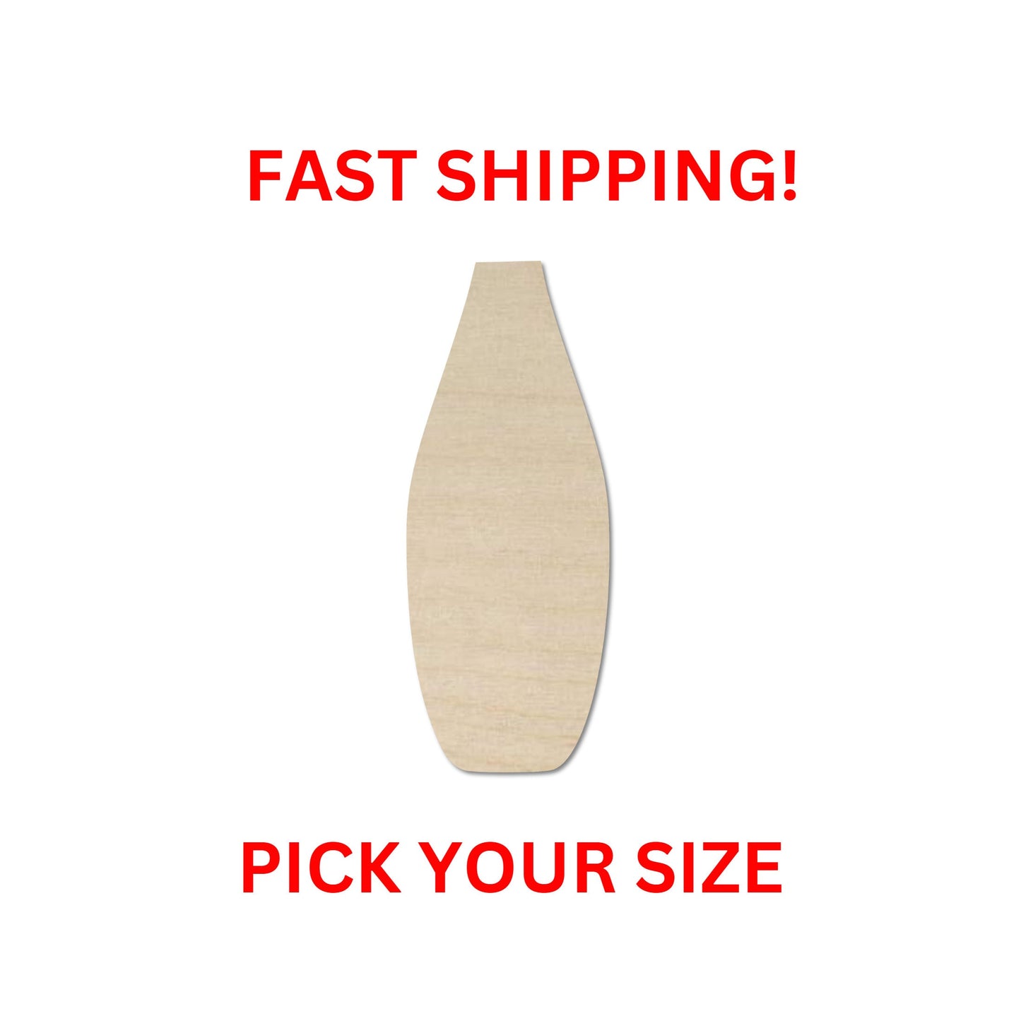 Wooden Vase Shape 07 | Flower Vase Blank Cutout | Craft Supplies | Bulk Wholesale