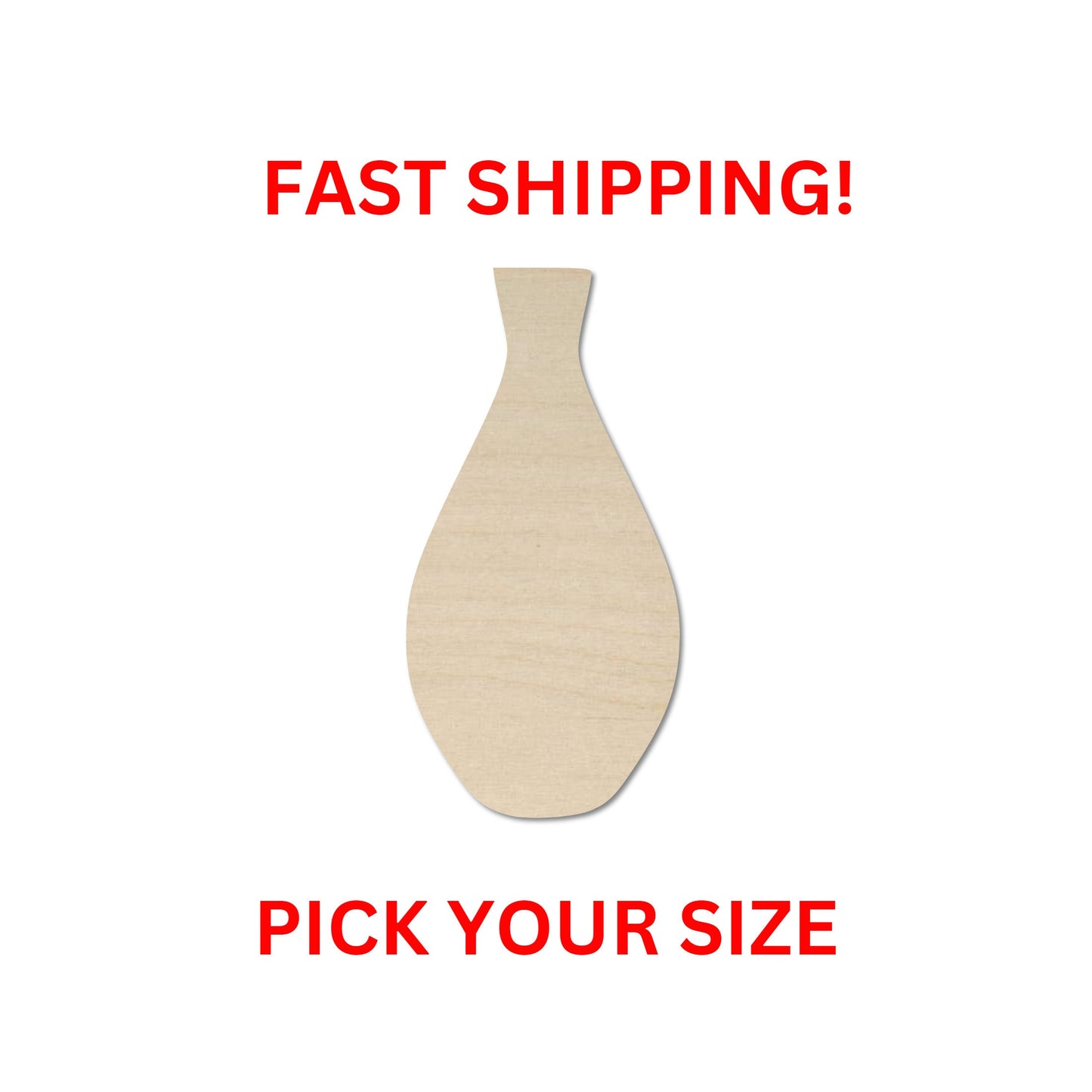 Wooden Vase Shape 05 | Flower Vase Blank Cutout | Craft Supplies | Bulk Wholesale