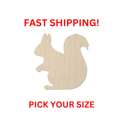 Wooden Squirrel Shape | Squirrel Wood Cutout Shape | Laser Cut Blanks | DIY Craft Blanks | Bulk Wholesale