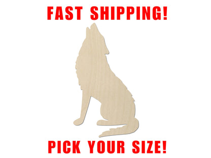 Wooden Wolf Shape 01 | Wolf Shape - Woodland Wildlife Outdoors Wolf Predator Howling Wolf