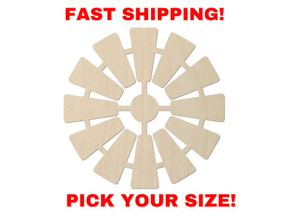 Wooden Windmill Shape | Farmhouse Windmill Blank Cutout | Craft Supplies | Bulk Windmill