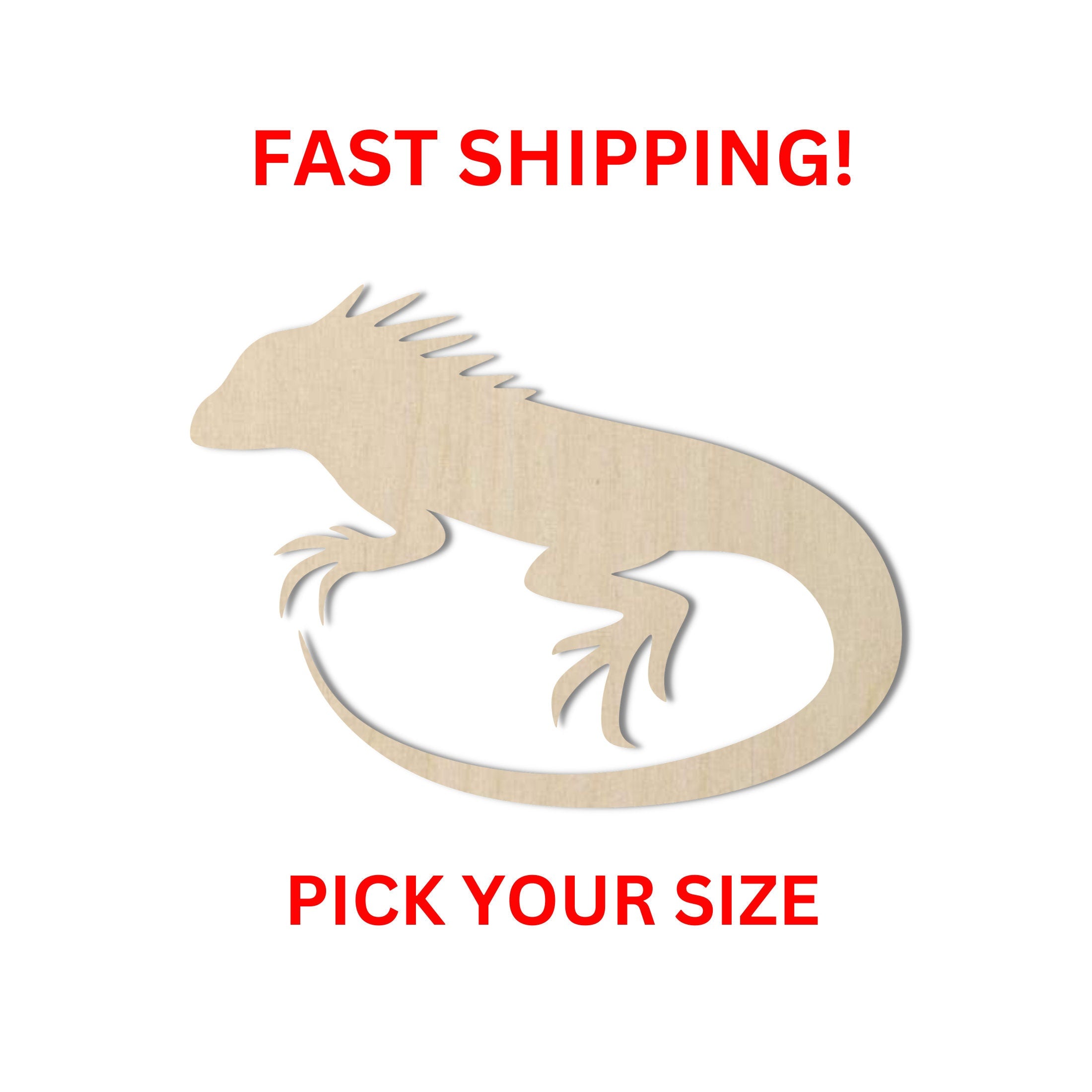 Wooden Iguana Shape DIY Crafting Supplies Iguana Cutouts Blank I Hoosier Blanks