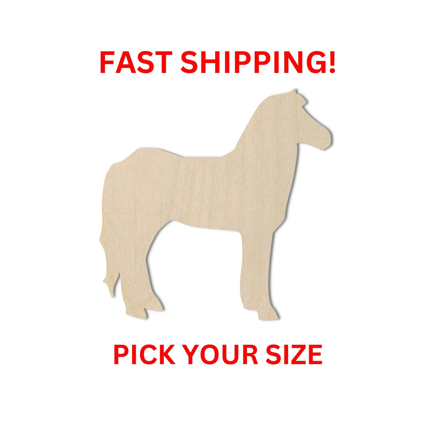 Wooden Horse Shape | Horse Wood Cutout Shape | Laser Cut Blanks | | DIY Craft Blanks