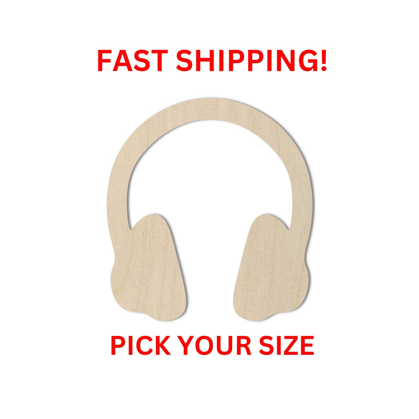 Wooden Headphones Shape | Craft Supplies | Wooden Cutout | DIY Craft Cut Out