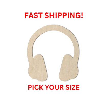 Wooden Headphones Shape | Craft Supplies | Wooden Cutout | DIY Craft Cut Out