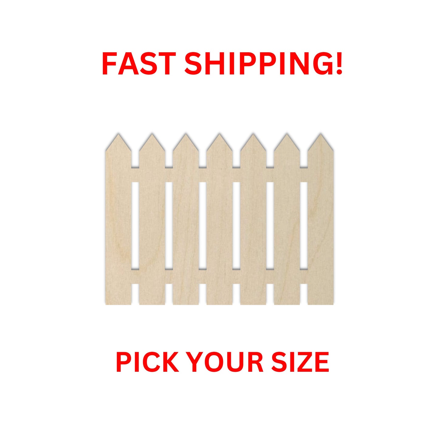 Wooden Picket Fence Shape | Fencing Blank Cutout | Craft Supplies | Bulk Wholesale