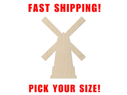 Wooden Windmill Shape | Farmhouse Windmill Blank Cutout | Craft Supplies | Bulk Windmill