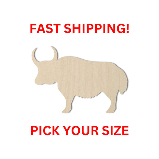 Wooden Yak Shape | Bull Wood Cutout Shape | Laser Cut Blanks | DIY Craft Blanks | Crafting Supplies | Bulk Yak