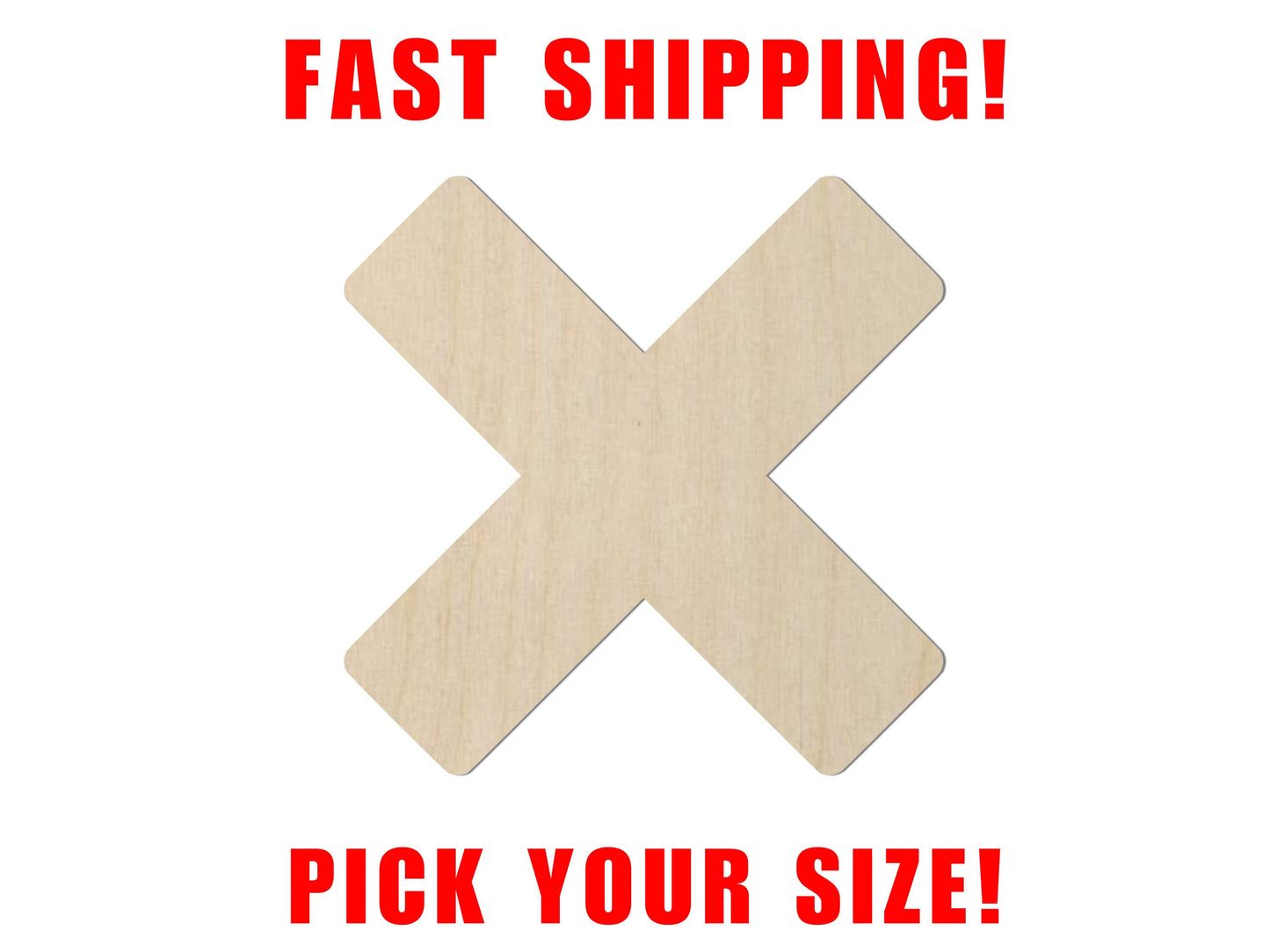 Wooden X Shape | X Blank Cutout | Craft Supplies | Bulk Wholesale Craft Cutouts