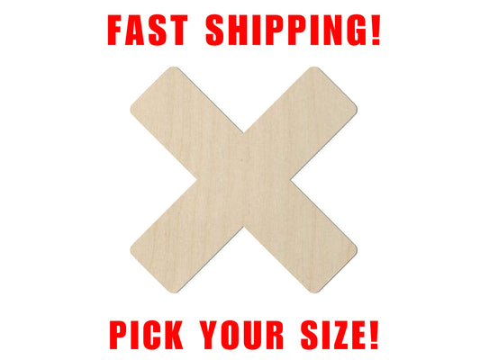 Wooden X Shape | X Blank Cutout | Craft Supplies | Bulk Wholesale Craft Cutouts