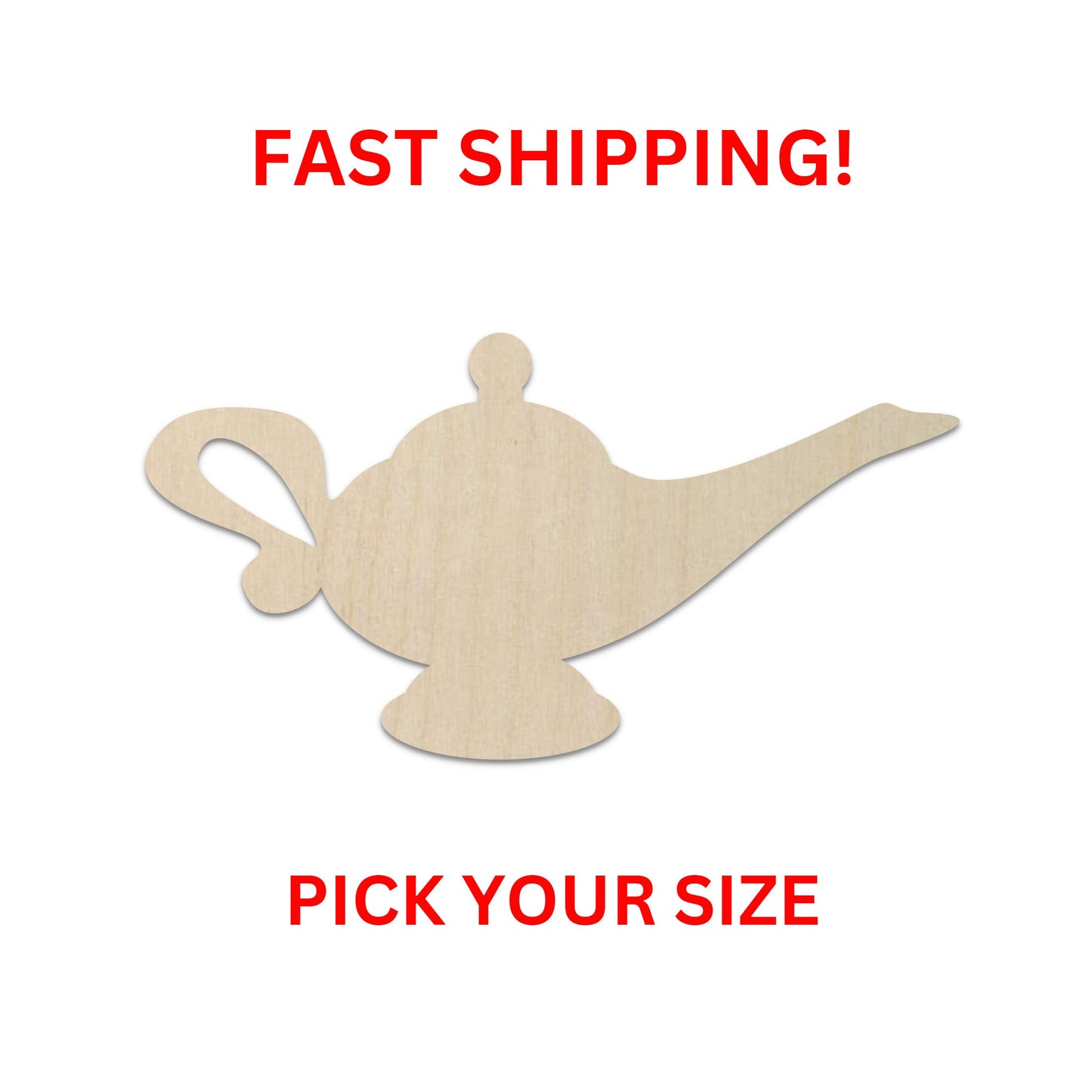 Wooden Genie Lamp Shape | Craft Supplies | Wooden Cutout | DIY Craft Cut Out