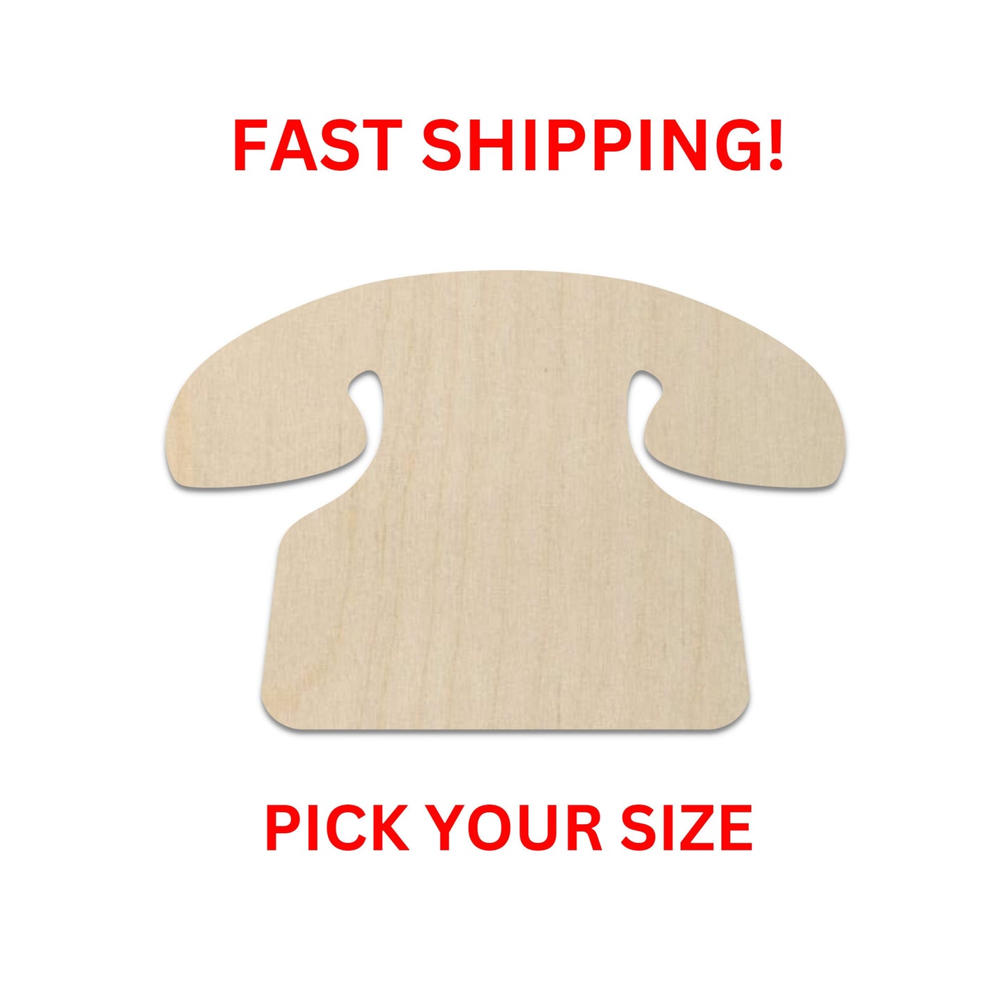 Wooden Phone Shape | Vintage Phone Cut Out | Wood Craft Supplies | Blank for Craft | Laser Cut | DIY Craft Cutout