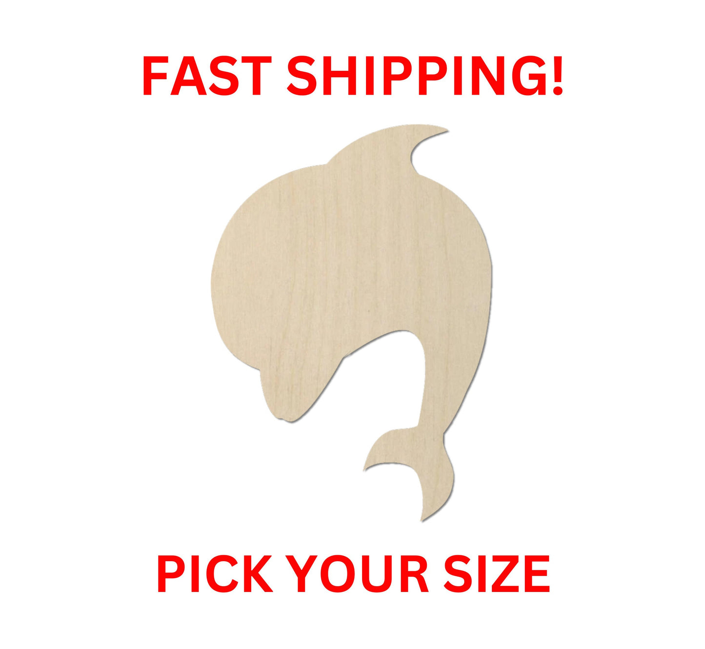 Wooden Dolphin Shape 01 | Sea Dolphin Cut Out | Crafting Blanks | Laser Cut | DIY Craft Supply | Sea Beach Vacation Marine Life