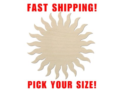 Wooden Sun Shape | Sun Tribal Blank Cutout | Craft Supplies | Wood Shapes Sun Sky Weather Day symbol god egypt summer