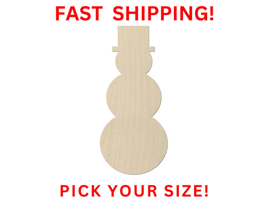 Wooden Snowman Shape | Wooden Snowman Cutout | Craft Supplies | Christmas Winter Holiday Snowman