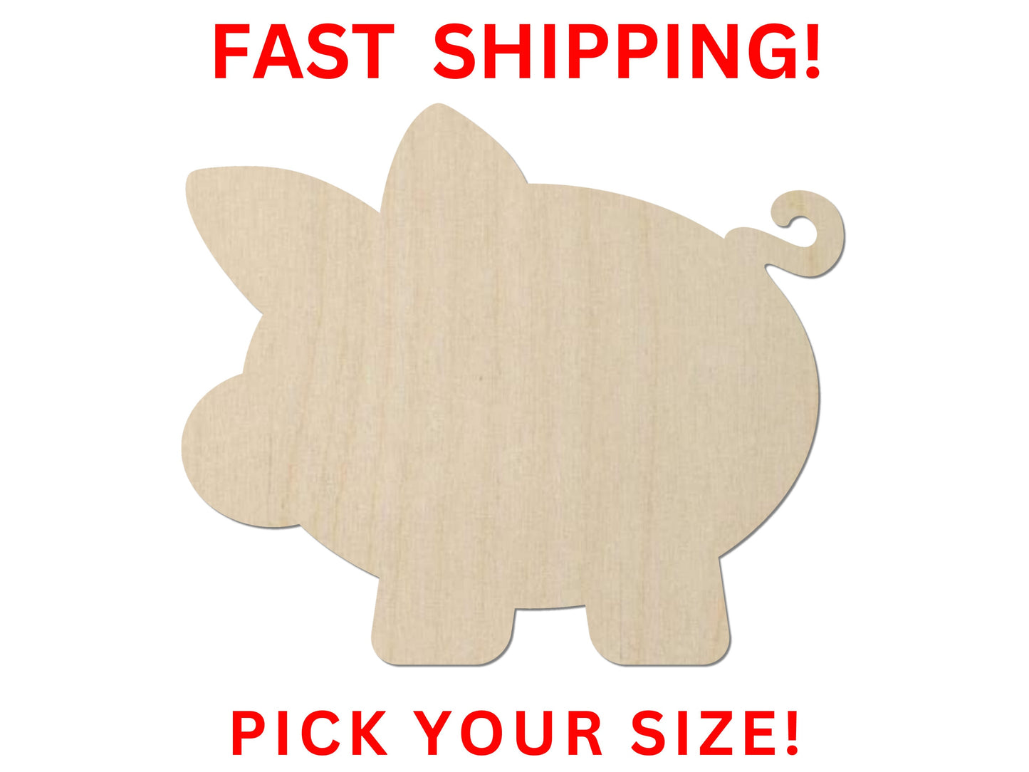 Wooden Pig Shape | Coin Bank Shape | Craft Supplies | Wooden Cutout | Piggy Bank Kids Play Cute Pig