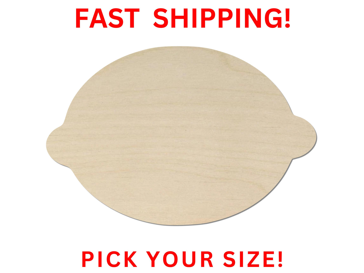 Wooden Lemon Shape | Lemon Citrus Cutout | Craft Supplies |  Bulk Lemon Blank