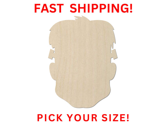 Wooden Frankenstein Head Shape | Halloween Cutout | DIY Craft | Crafting Supplies | Bulk Wholesale