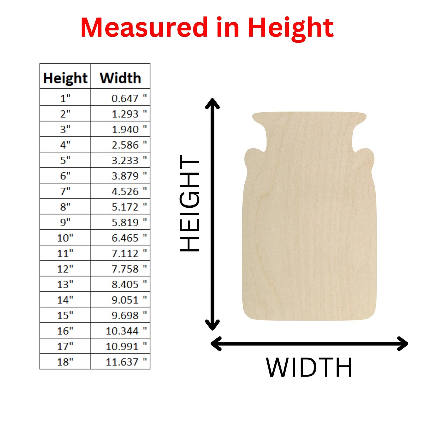 Wooden Milk Can Shape | Milk Can Cutout | DIY Craft Supplies - Farmhouse Milk Can Vintage Wall Decor