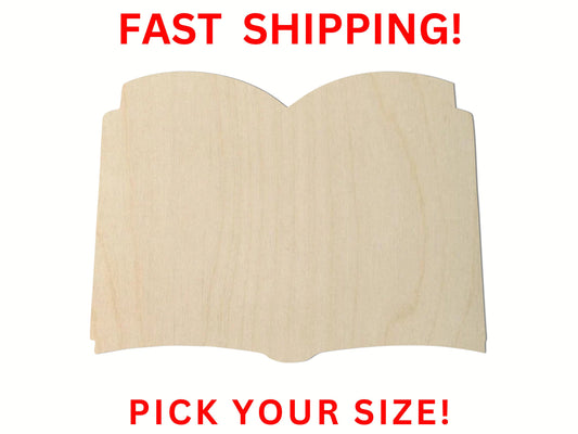 Wooden Open Book Shape | Wooden Book Cutout | Craft Supplies | Book Novel