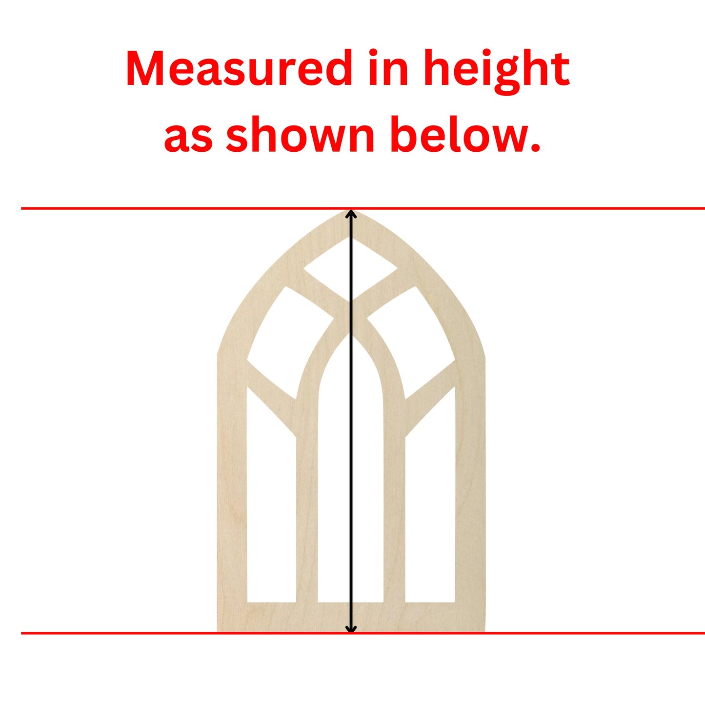 Wooden Window Shape | Cathedral Church Window Blank Cutout | Stained Glass Window | Craft Supplies | Crafting Blanks | Bulk