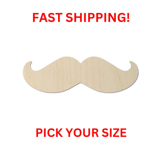 Wooden Mustache Shape | DIY Craft | Craft Supplies | Bulk Wholesale | Laser Cut