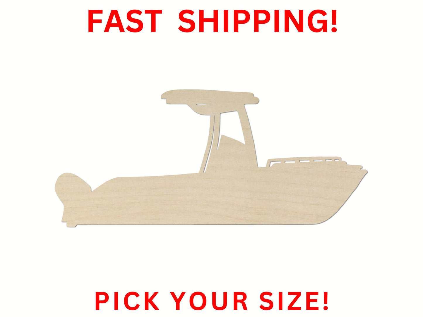 Wooden Fishing Boat Shape | Wood Cutout Shape | Laser Cut Blanks | | DIY Craft Blanks