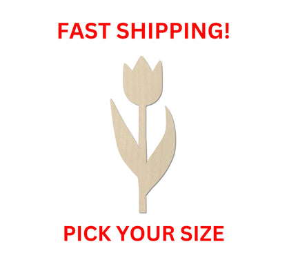 Wooden Tulip Shape 01 | Wooden Tulip Flower Cutout | Craft Supplies | Laser Cut | Bulk Wholesale