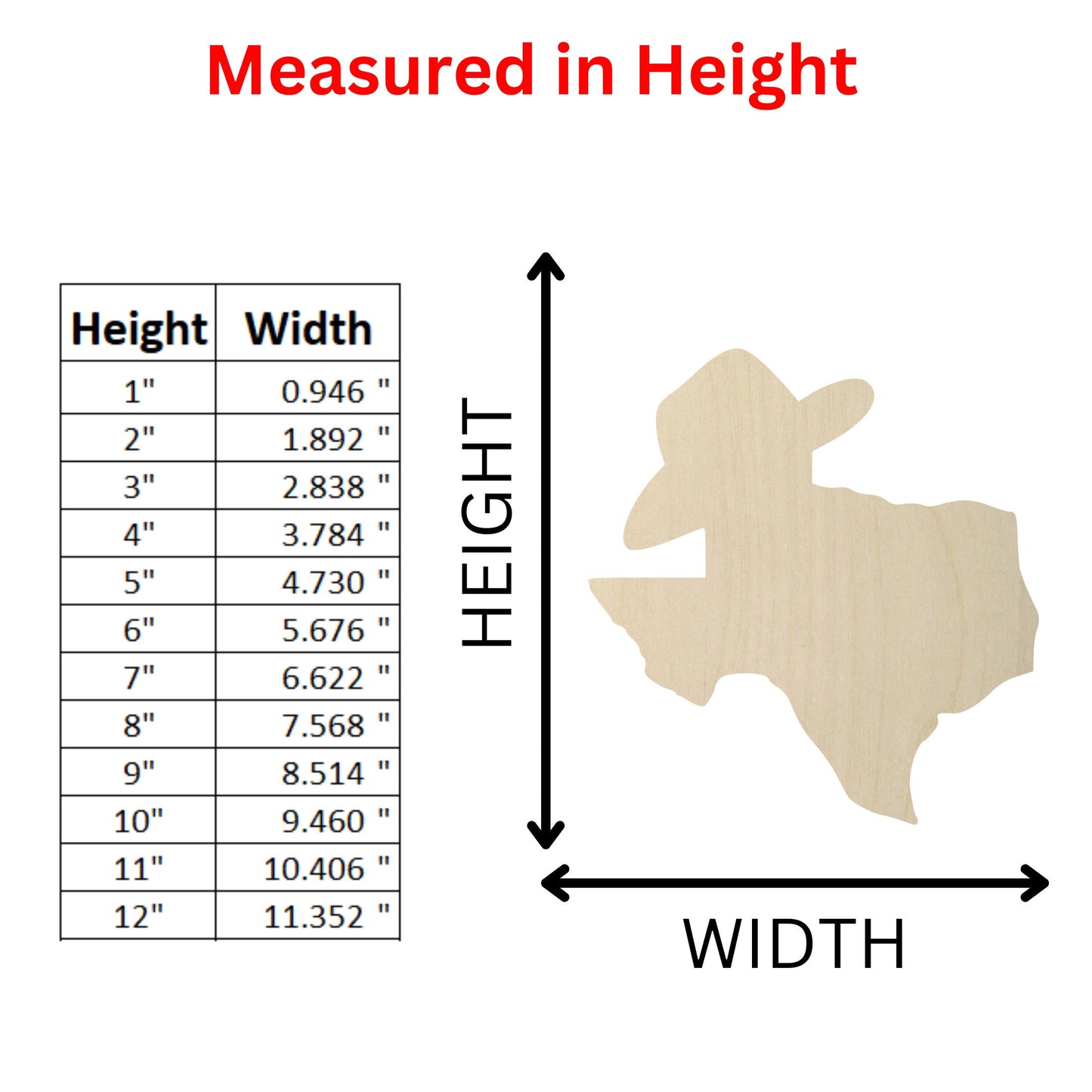 Wooden Texas Cowboy Hat Shape | Texas Cutout | Craft Supplies | Bulk Wholesale | Western