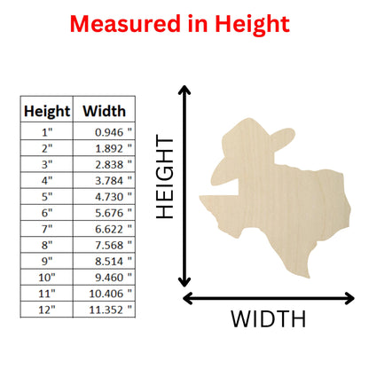 Wooden Texas Cowboy Hat Shape | Texas Cutout | Craft Supplies | Bulk Wholesale | Western