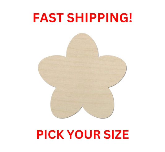 Wooden Sakura Cherry Blossom Shape 02 | Wooden Flower Spring Cutout | Craft Supplies | Laser Cut