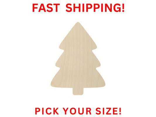 Wooden Christmas Tree Shape 10 | Wooden Christmas Tree Cutout | Craft Supplies | Christmas Tree Cut out