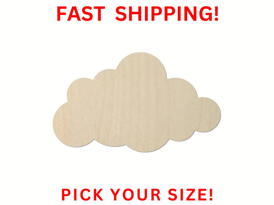 Wooden Cloud Shape 02 | Cloud Blank Cutout | Craft Supplies | Bulk Cloud | Nursery Decor