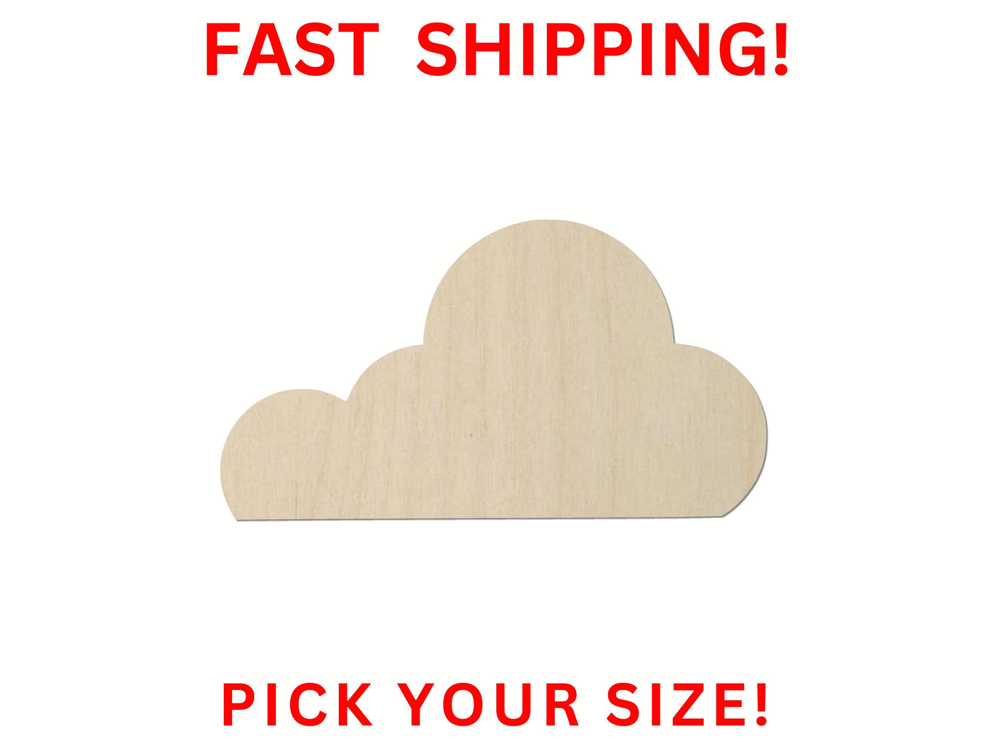 Wooden Cloud Shape 03 | Cloud Blank Cutout | Craft Supplies | Bulk Cloud | Nursery Decor