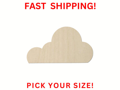 Wooden Cloud Shape 03 | Cloud Blank Cutout | Craft Supplies | Bulk Cloud | Nursery Decor