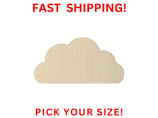 Wooden Cloud Shape 05 | Cloud Blank Cutout | Craft Supplies | Bulk Cloud | Nursery Decor