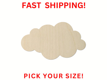 Wooden Cloud Shape 06 | Cloud Blank Cutout | Craft Supplies | Bulk Cloud | Nursery Decor