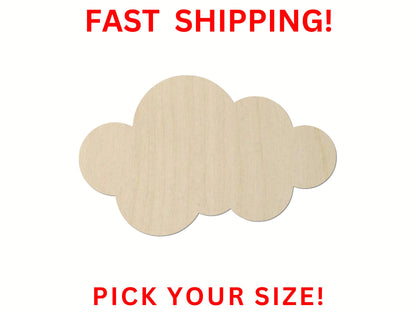 Wooden Cloud Shape 08 | Cloud Blank Cutout | Craft Supplies | Bulk Cloud | Nursery Decor