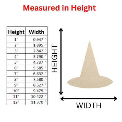 Wooden Witch Hat Shape  | Wood Cutout Shape | Laser Cut Blanks | Halloween | DIY Craft Blanks