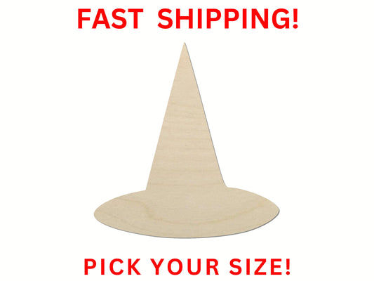 Wooden Witch Hat Shape  | Wood Cutout Shape | Laser Cut Blanks | Halloween | DIY Craft Blanks