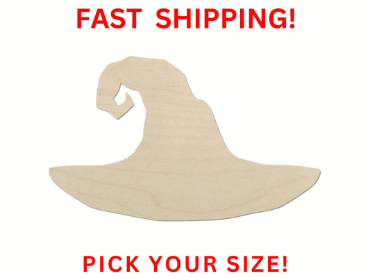 Wooden Witch Hat Shape 02 | Wood Cutout Shape | Laser Cut Blanks | Halloween | DIY Craft Blanks