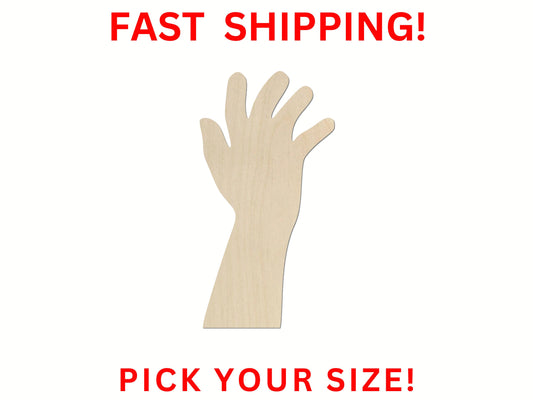 Wooden Hand Arm Shape | Zombie Blank Cutout | Craft Supplies | Bulk Wholesale | Laser Cut