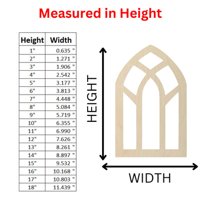 Wooden Window Shape | Cathedral Church Window Blank Cutout | Stained Glass Window | Craft Supplies | Crafting Blanks | Bulk