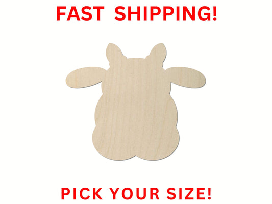 Wooden Cow Head Shape 04 | Cow Wood Cutout Shape | Laser Cut Blanks | DIY Craft Blanks | Crafting Supplies | Bulk Cow Head