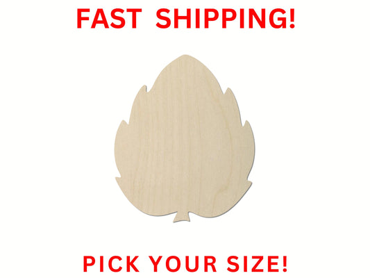 Wooden Fall Leaf Shape 02 | Fall Floral Wood Cutout Shape | Laser Cut Blanks | | DIY Craft Blanks