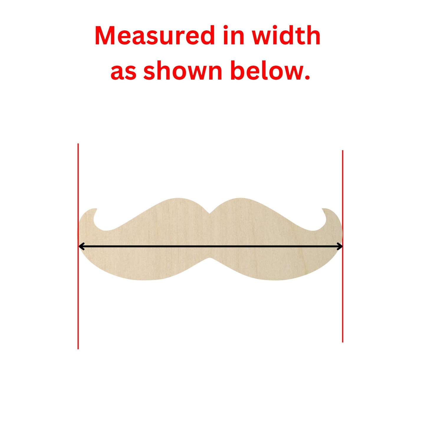 Wooden Mustache Shape | DIY Craft | Craft Supplies | Bulk Wholesale | Laser Cut