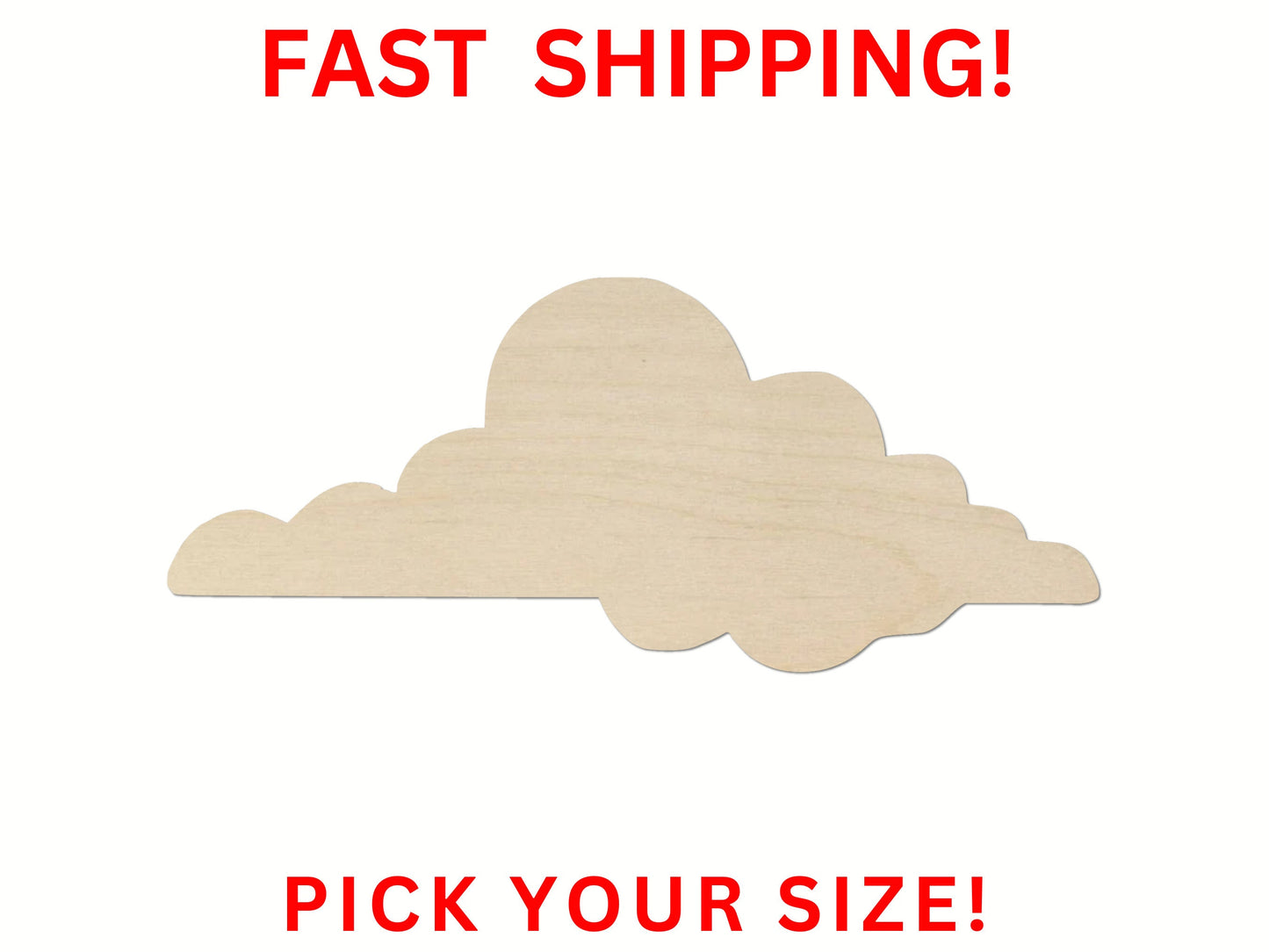 Wooden Cloud Shape 07 | Cloud Blank Cutout | Craft Supplies | Bulk Cloud | Nursery Decor