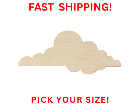 Wooden Cloud Shape 07 | Cloud Blank Cutout | Craft Supplies | Bulk Cloud | Nursery Decor