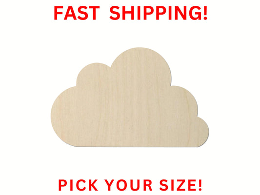 Wooden Cloud Shape 09 | Cloud Blank Cutout | Craft Supplies | Bulk Cloud | Nursery Decor