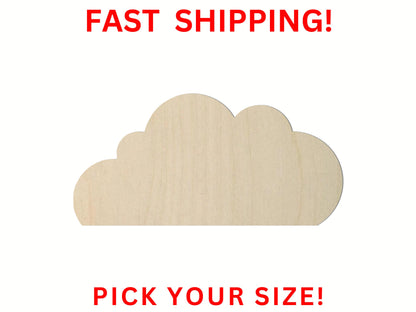 Wooden Cloud Shape 11 | Cloud Blank Cutout | Craft Supplies | Bulk Cloud | Nursery Decor